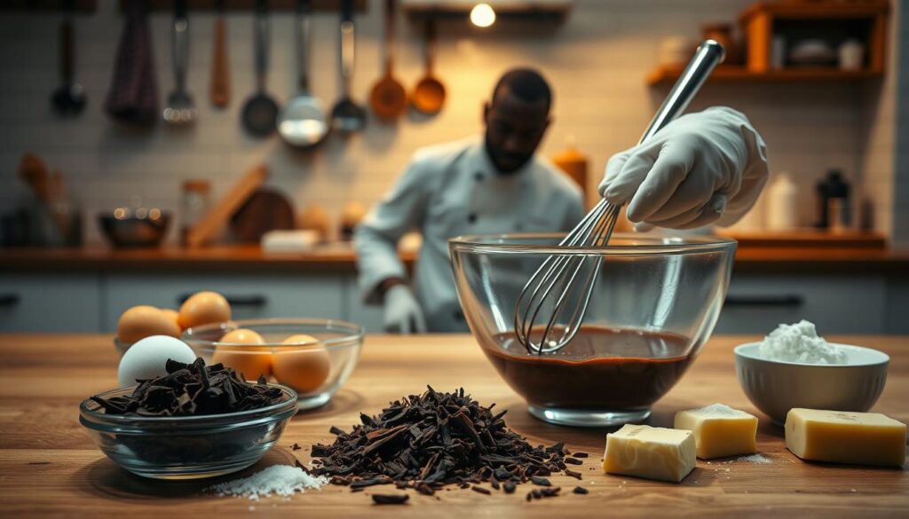 Préparation de la base au chocolat