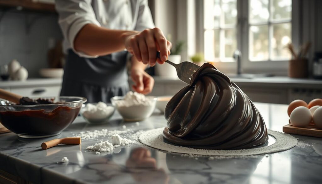 Technique de pliage du fondant au chocolat