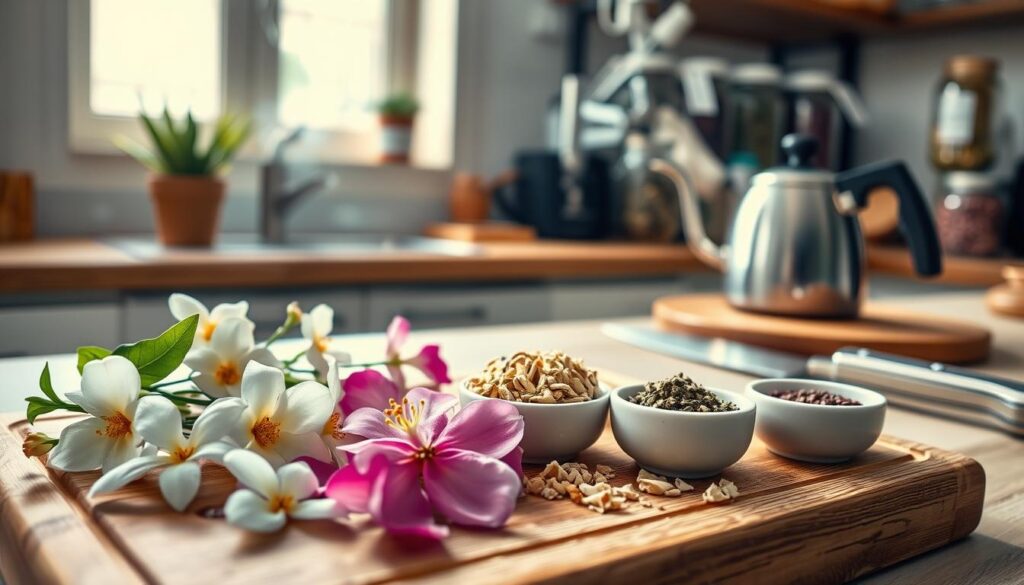Préparation des ingrédients pour infusion